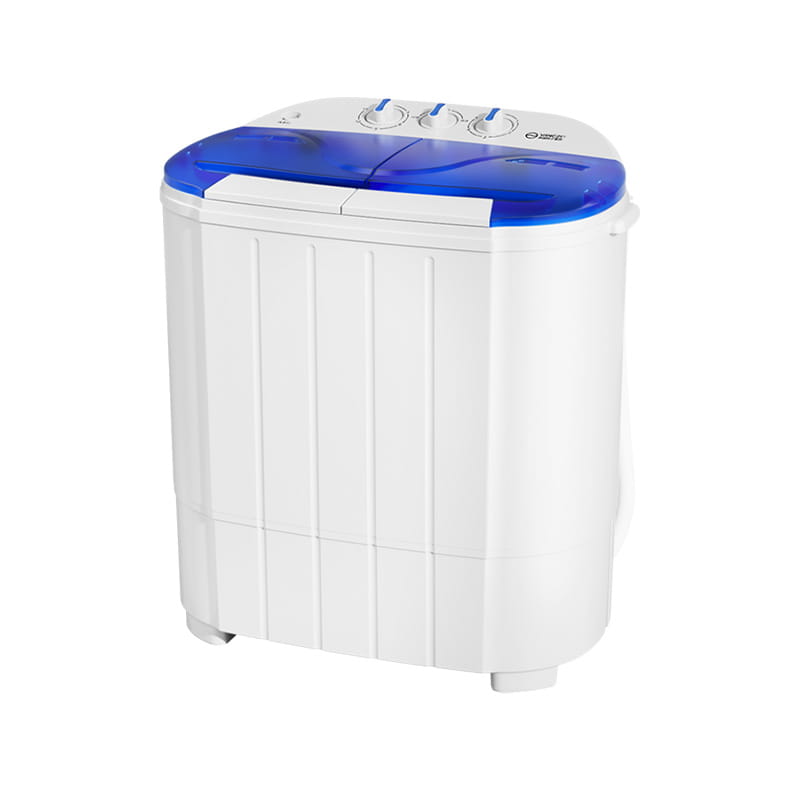 別々のツインタブ洗濯機の洗浄と乾燥