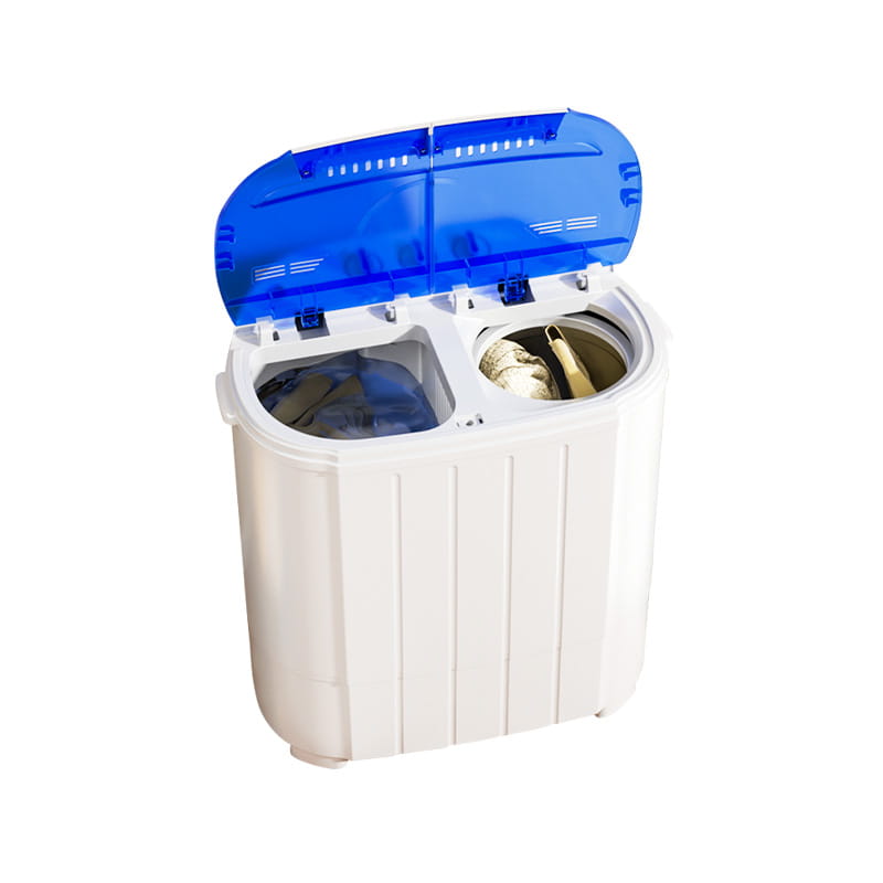 別々のツインタブ洗濯機の洗浄と乾燥